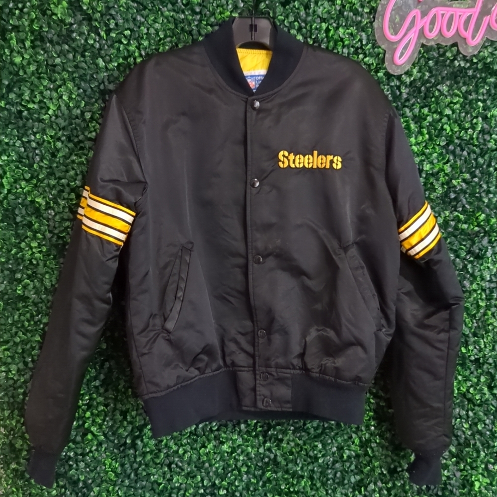 VINTAGE Starter Pro Line Pittsburgh Steelers Jacket Coat Medium 90s NFL USA
